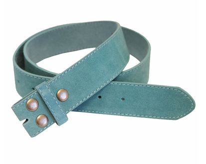 BS66 Blue Suede Leather Belt Strap 1 1/2